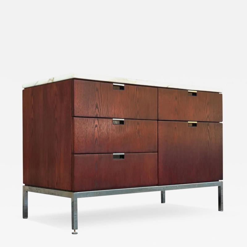 Florence Knoll Restored Vintage Carrara Marble and Rosewood Florence Knoll Credenza