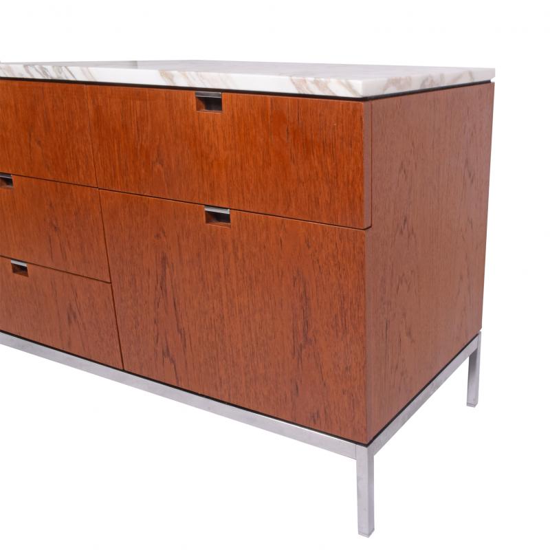Florence Knoll Teak and Marble Florence Knoll Executive Small Chest