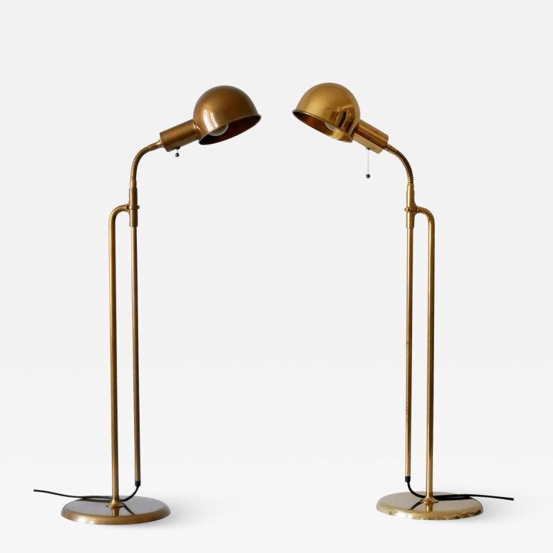 Florian Schulz Set of Two Mid Century Modern Reading Floor Lamps Bola by Florian Schulz 1970s