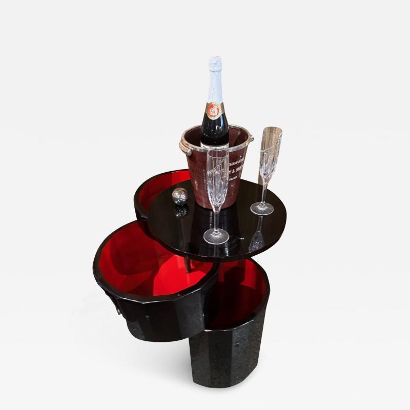 Fluted Art Deco Round Stack Bar Cart