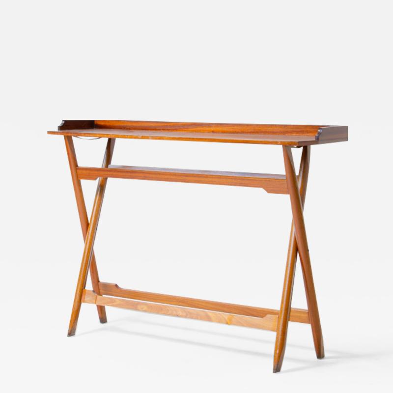 Folding console table in teak wood 