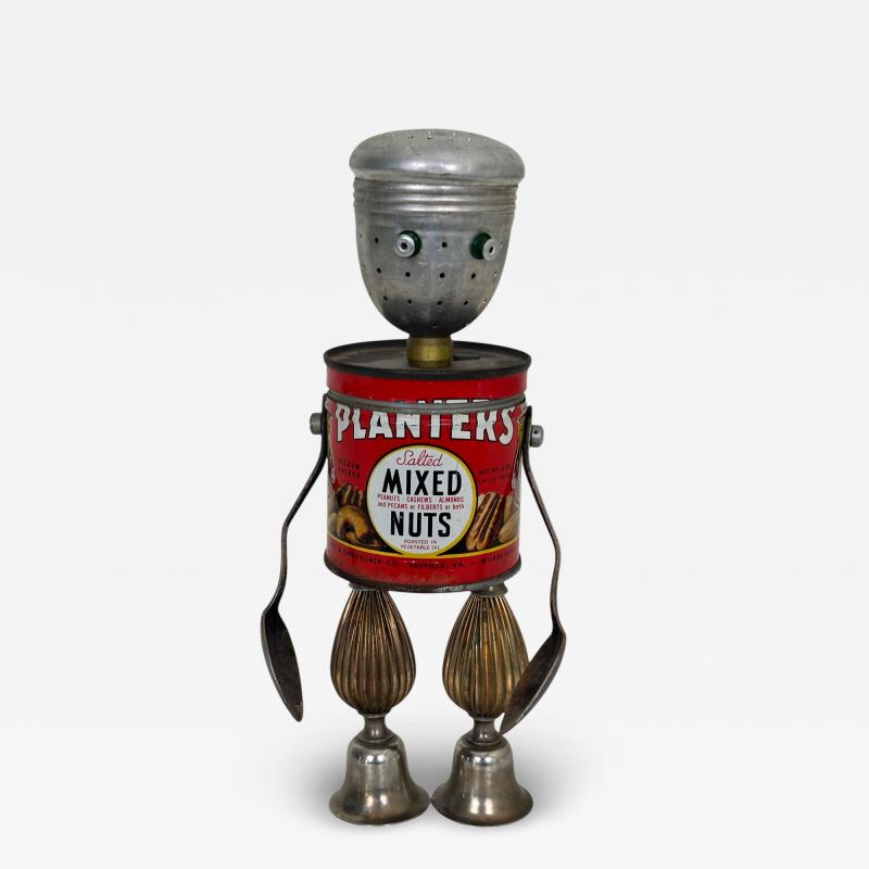 Folk Art Robot Mixed Nuts signed