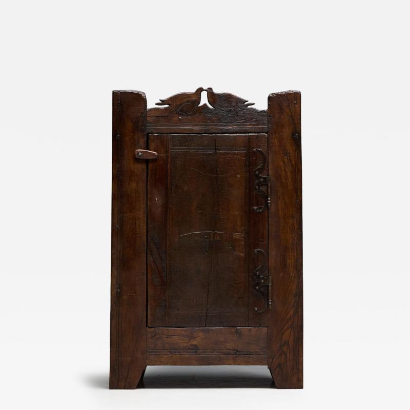 Folk Art Rustic Chestnut Cabinet France 1800s