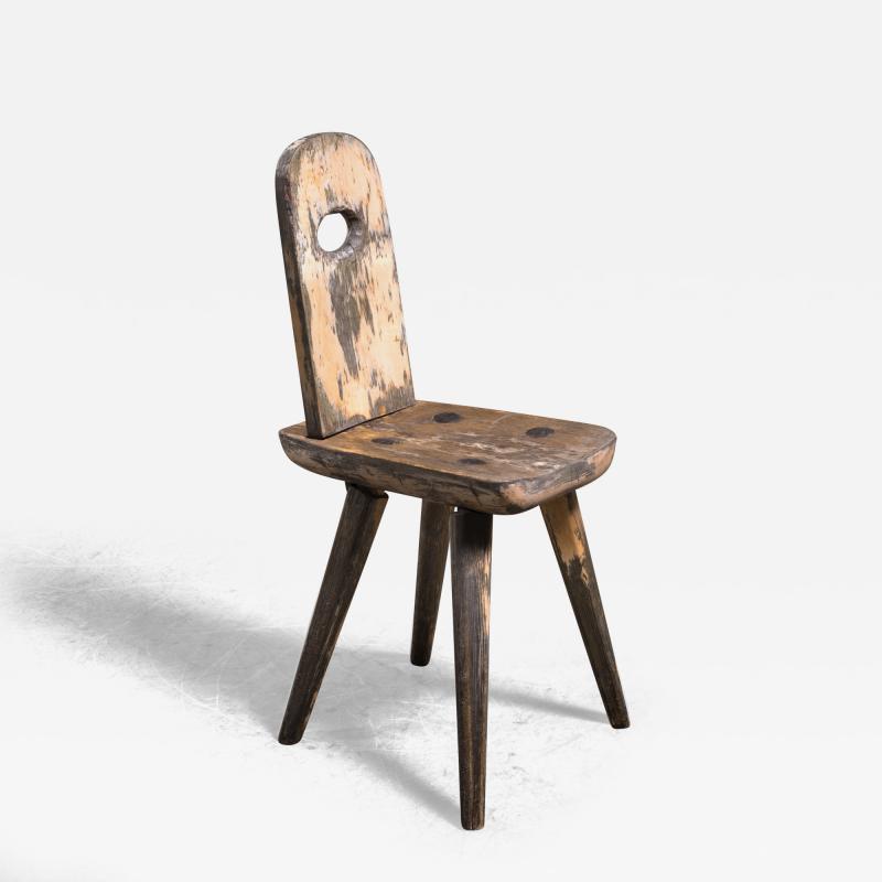 Folk art wooden side chair Sweden circa 1900