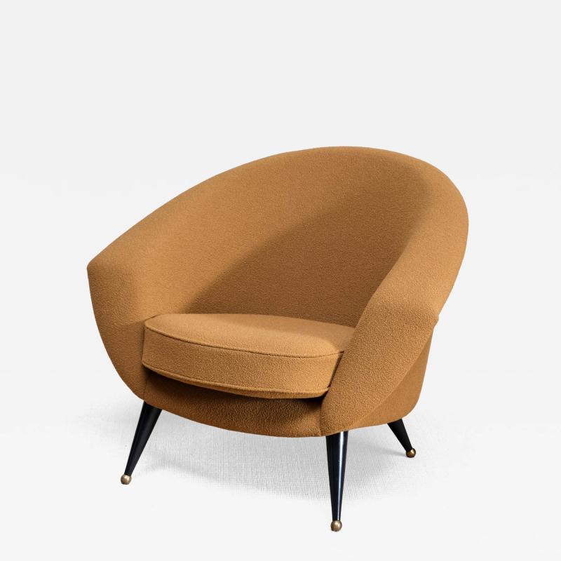 Folke Jansson Folke Jansson Tellus Armchair in Ocre Wool Boucl SM Wincrantz Sweden 1950s