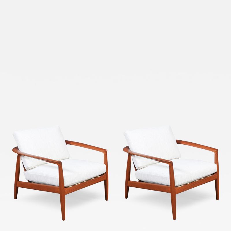 Folke Ohlsson Folke Ohlsson Model 72 C Teak Lounge Chairs for Dux