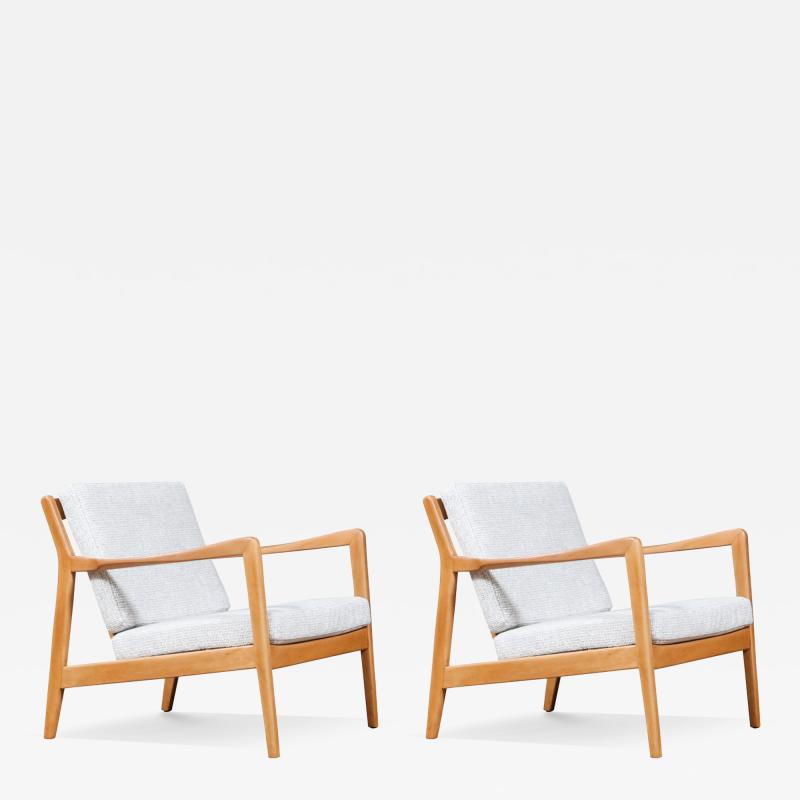 Folke Ohlsson Folke Ohlsson Model Tema 1 Beechwood Lounge Chairs for Dux