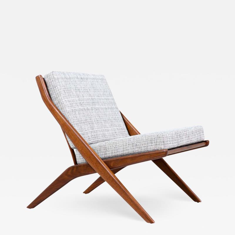 Folke Ohlsson Folke Ohlsson Scissor Walnut Lounge Chair for Dux