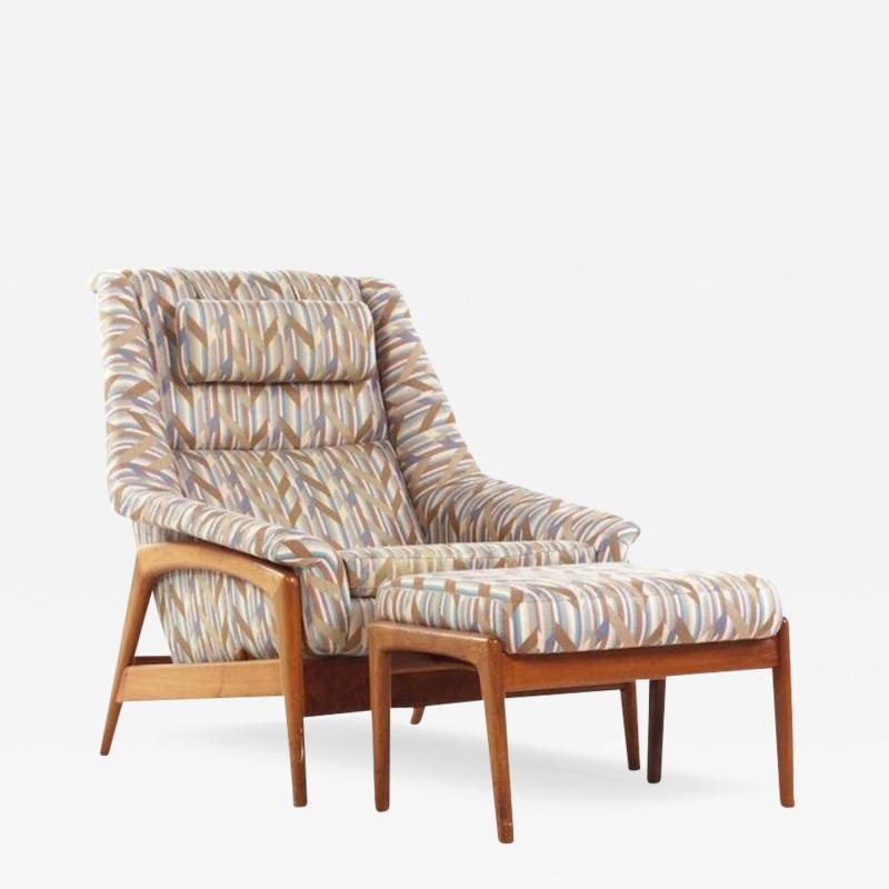 Folke Ohlsson Folke Ohlsson for Dux Mid Century Lounge Chair with Ottoman