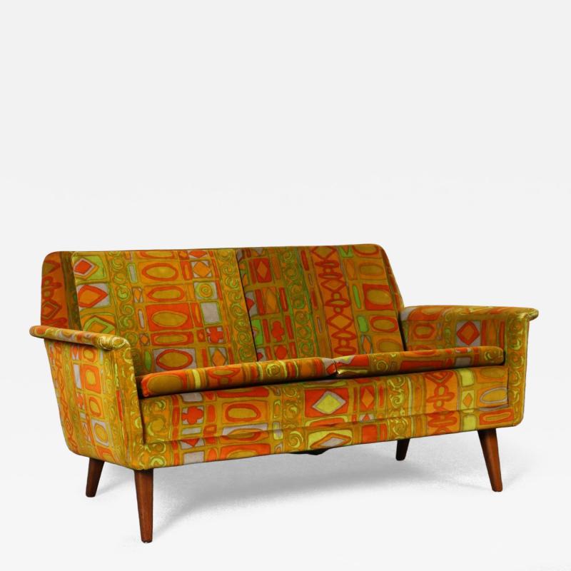 Folke Ohlsson Scandinavian Folke Ohlsson Teak Settee in Jack Lenor Larsen Caravan Velvet