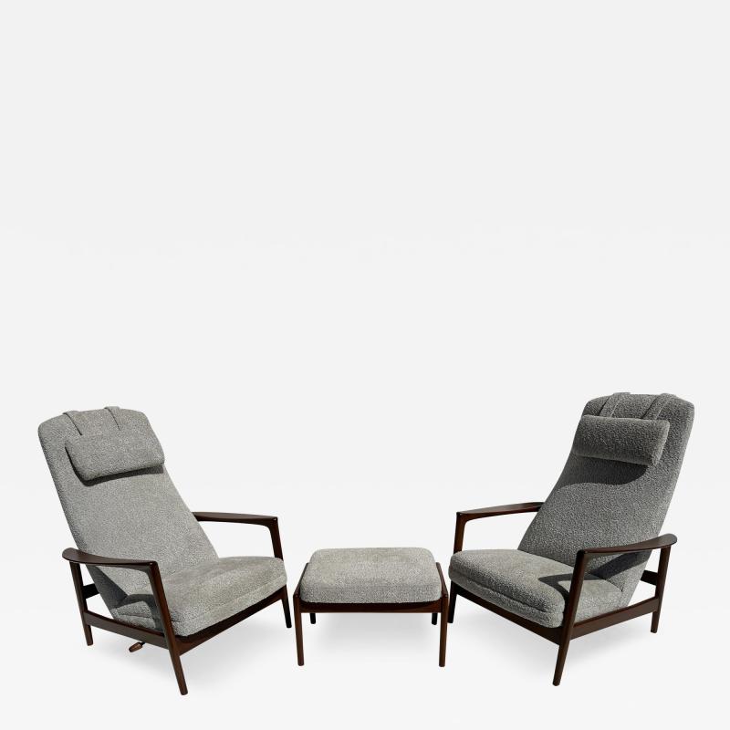 Folke Ohlsson Set of Folke Ohlsson Reclining Lounge Chairs