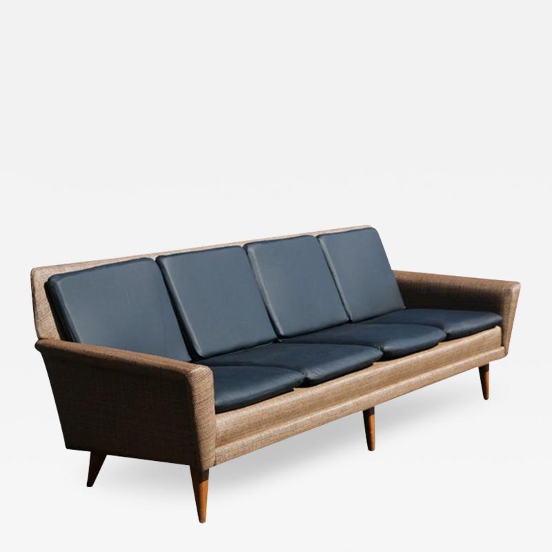 Folke Ohlsson Swedish Dux Leather Sofa by Folke Ohlsson