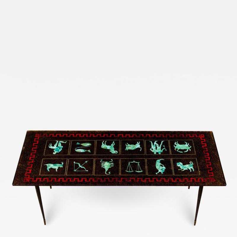 Fontana Arte Exceptional glomis Glass Zodiac Cocktail Table Attributed to Gio Ponti