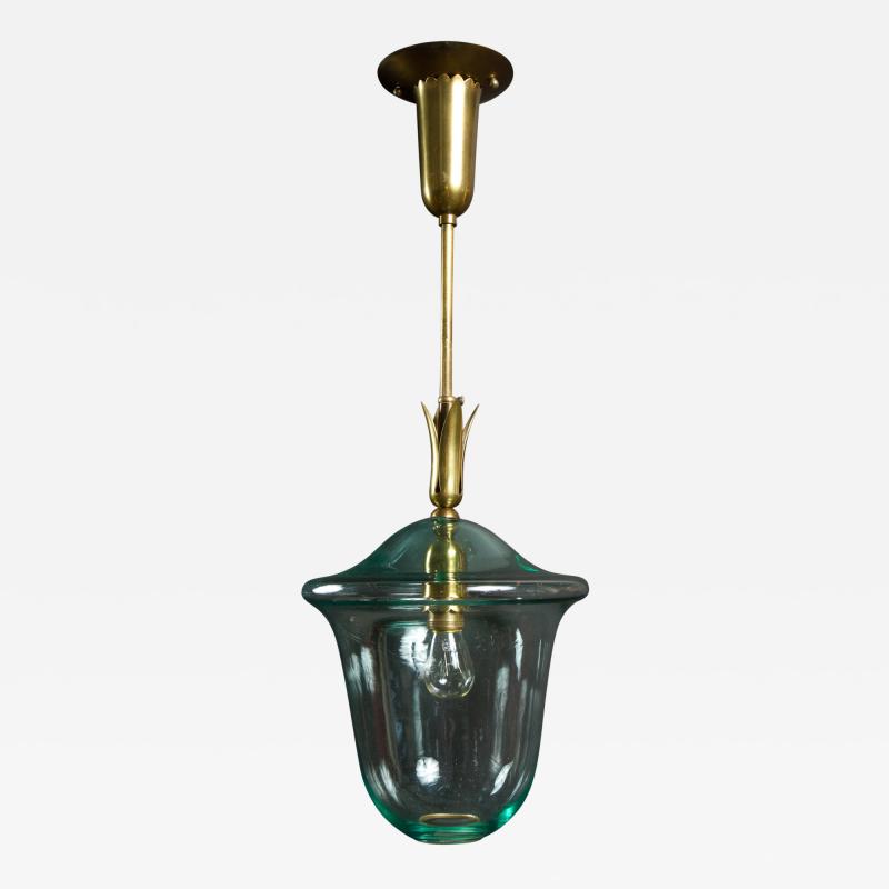 Fontana Arte Exquisite Clear Glass and Brass Fontana Arte Lantern