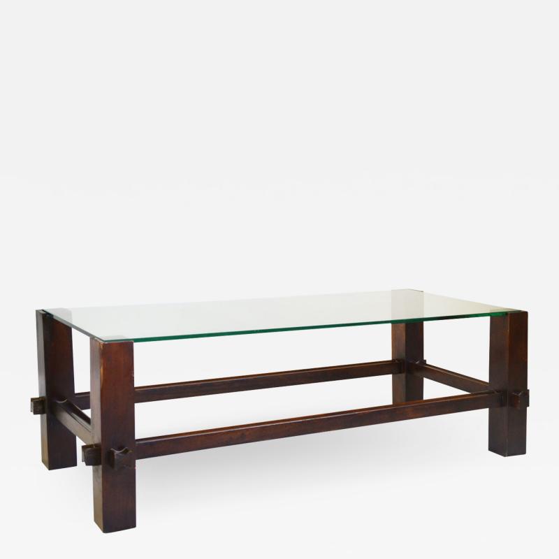 Fontana Arte Fontana Arte Coffee Table Model 2461 in Wood and Glass