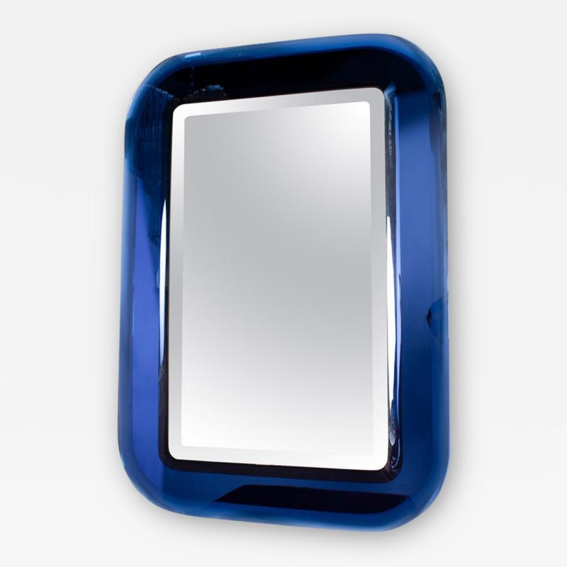 Fontana Arte Fontana Arte Rare Blu Colored Mirror Attr to Max Ingrand