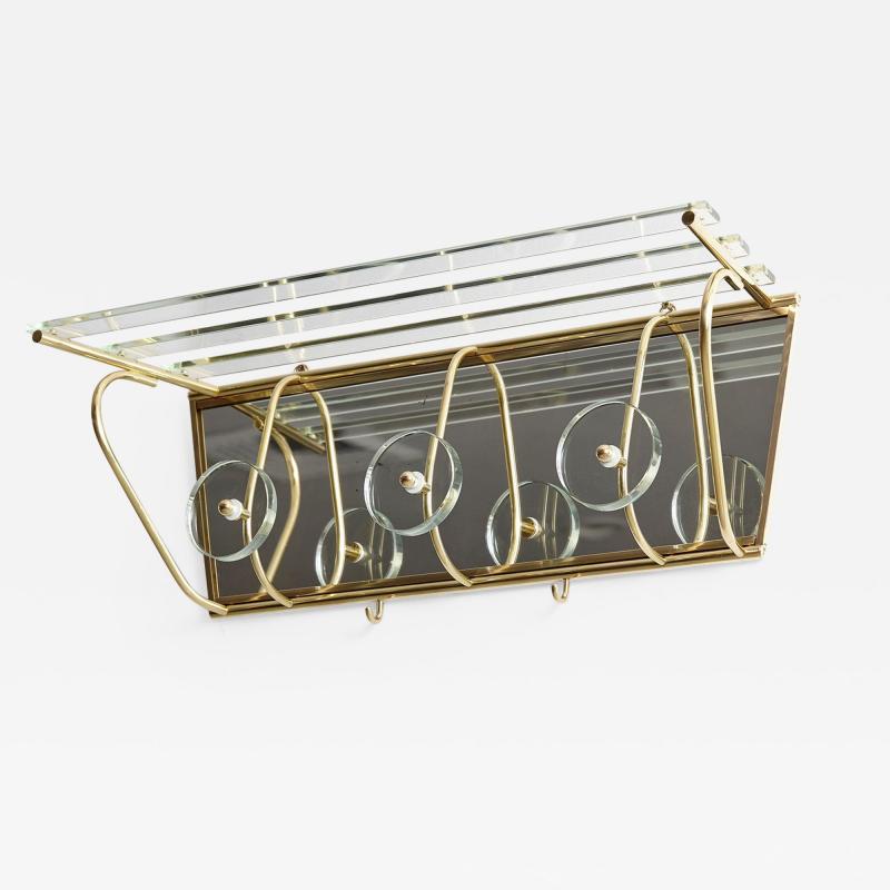 Fontana Arte ITALIAN FONTANA ARTE STYLE GLASS AND BRASS COAT RACK