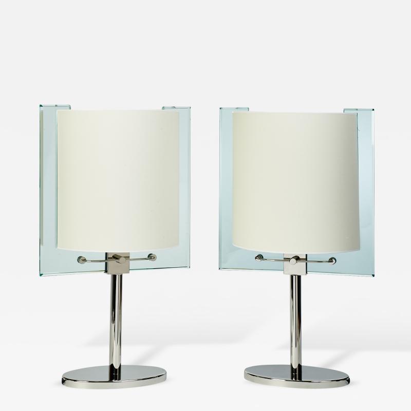 Fontana Arte Important Pair of Fontana Arte Glass Table Lamps ca 1990