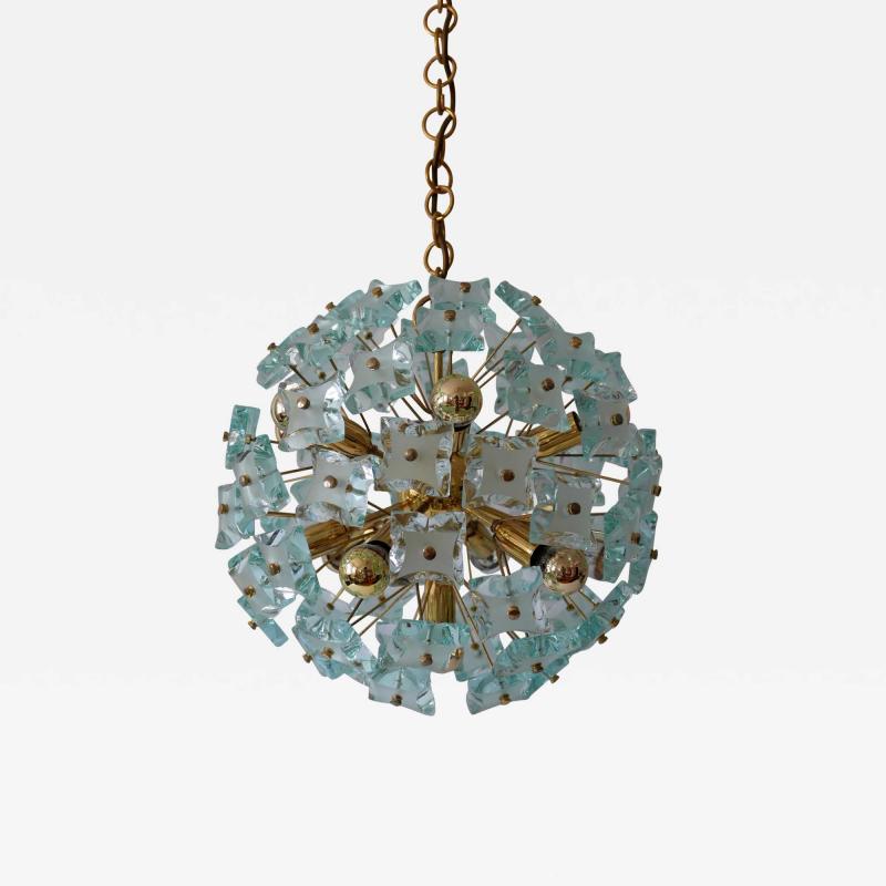 Fontana Arte Mid Century Modern 13 Flamed Sputnik Chandelier or Pendant Lamp Dandelion 1960s