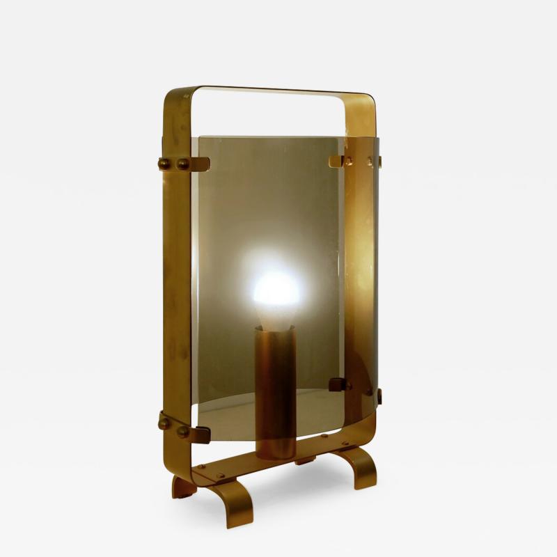 Fontana Arte Mid Century Table Lamp in Gilded Brass by Fontana Arte