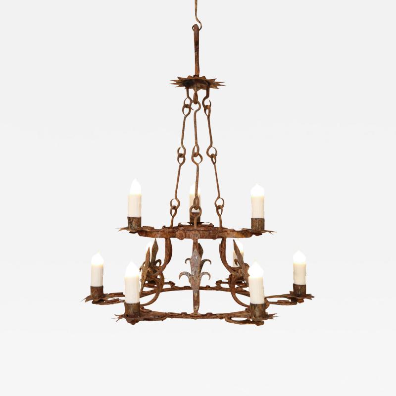 Forged Iron Two Tier Chandelier