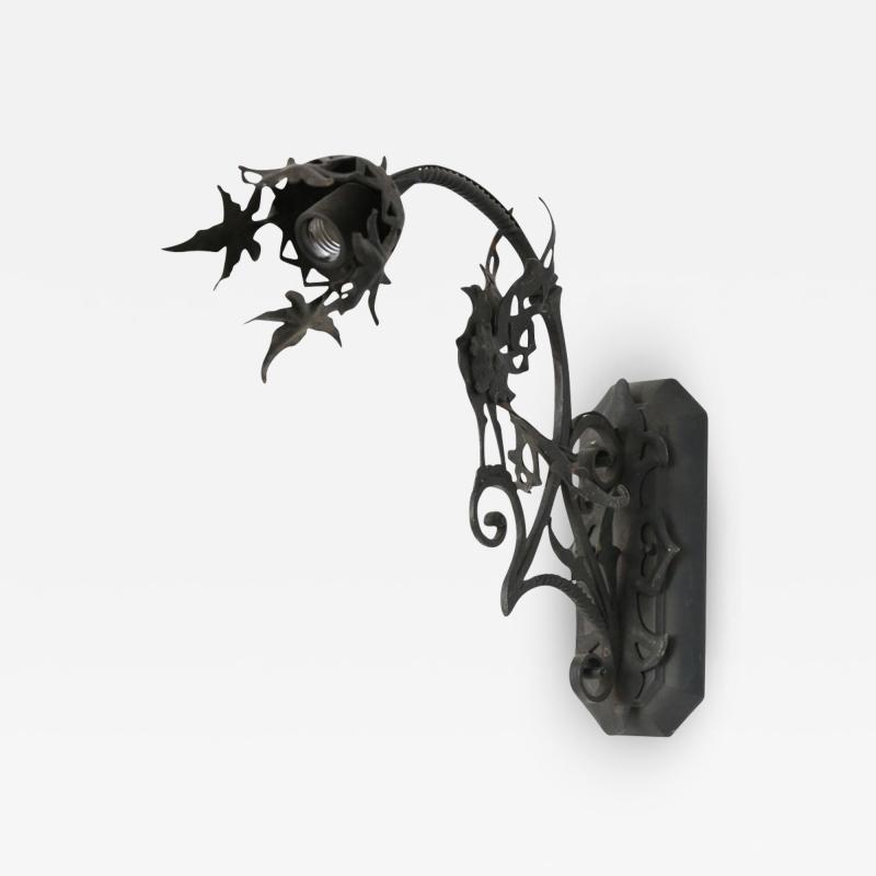 Forged Single Iron Sconce in the Manner of Gilbert Poillerat