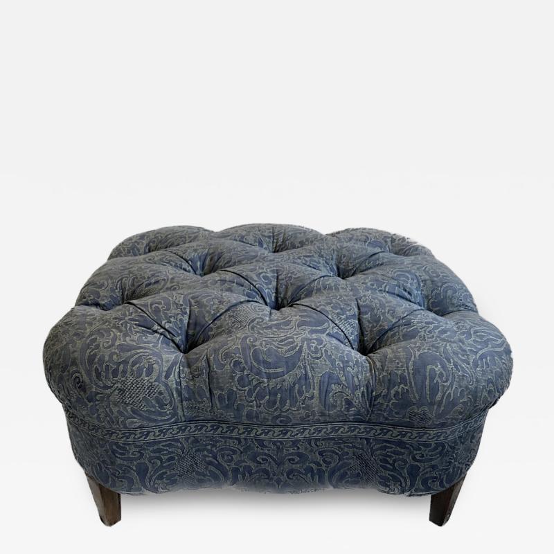 Fortuny upholstered button tufted ottoman
