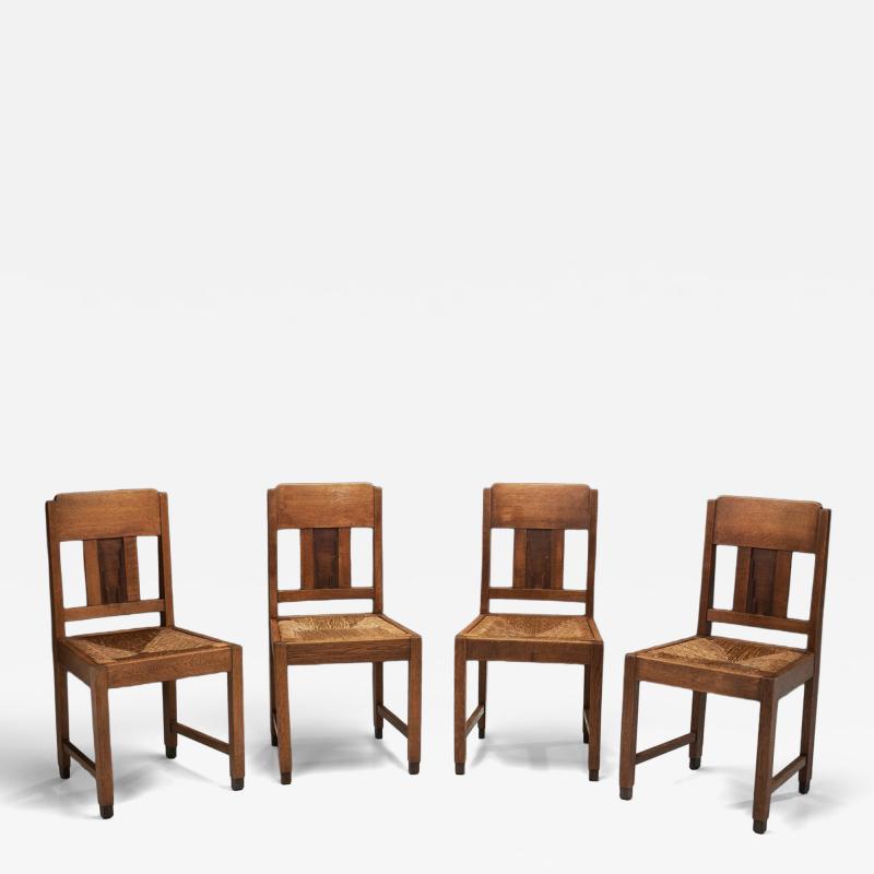 Four Amsterdamse School Dining Chairs The Netherlands Mid 20th Century