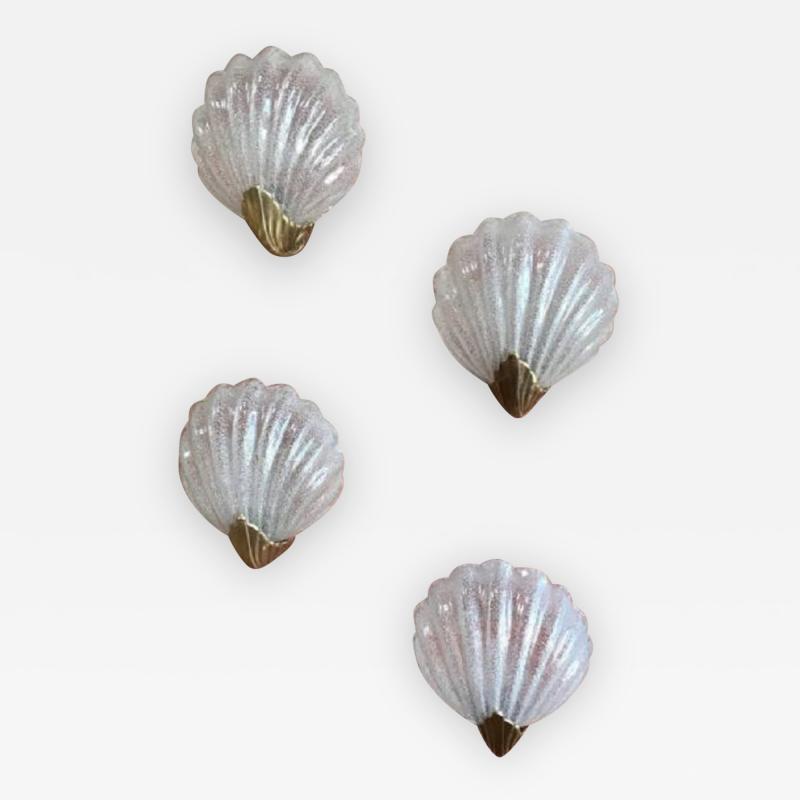 Four Murano Shell Sconces 1950s
