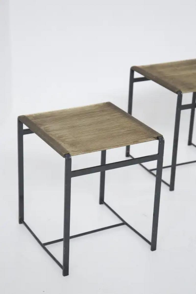 Four Scandinavian Vintage Stools in Iron