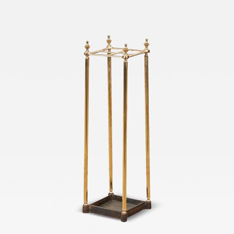 Four Section Brass and Iron Umbrella Stand