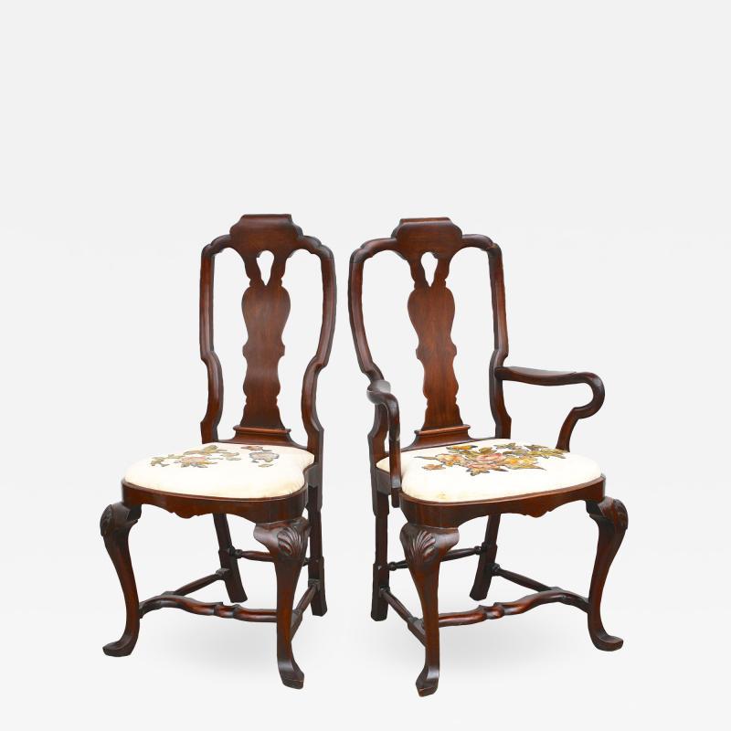 Fourteen American Queen Anne Revival Dining Chairs