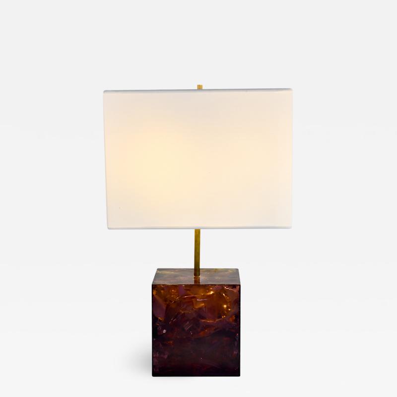 Fractal resin table lamp