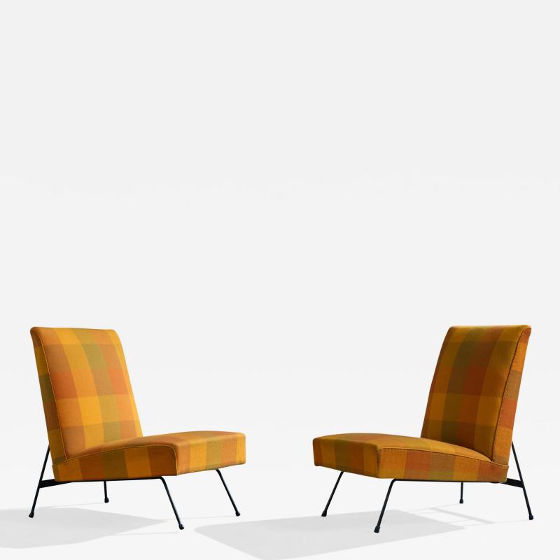 Framar Lounge Chairs with Fabric and Metal Italy 1960s