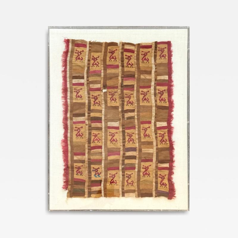 Framed Finely Woven Pre Columbian Pictorial Textile Chimu Musuem Quality