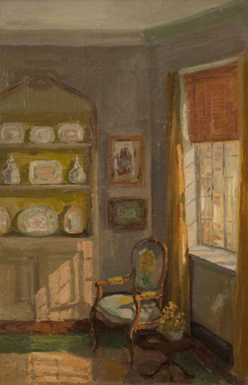 Framed Oil Painting of an Interior