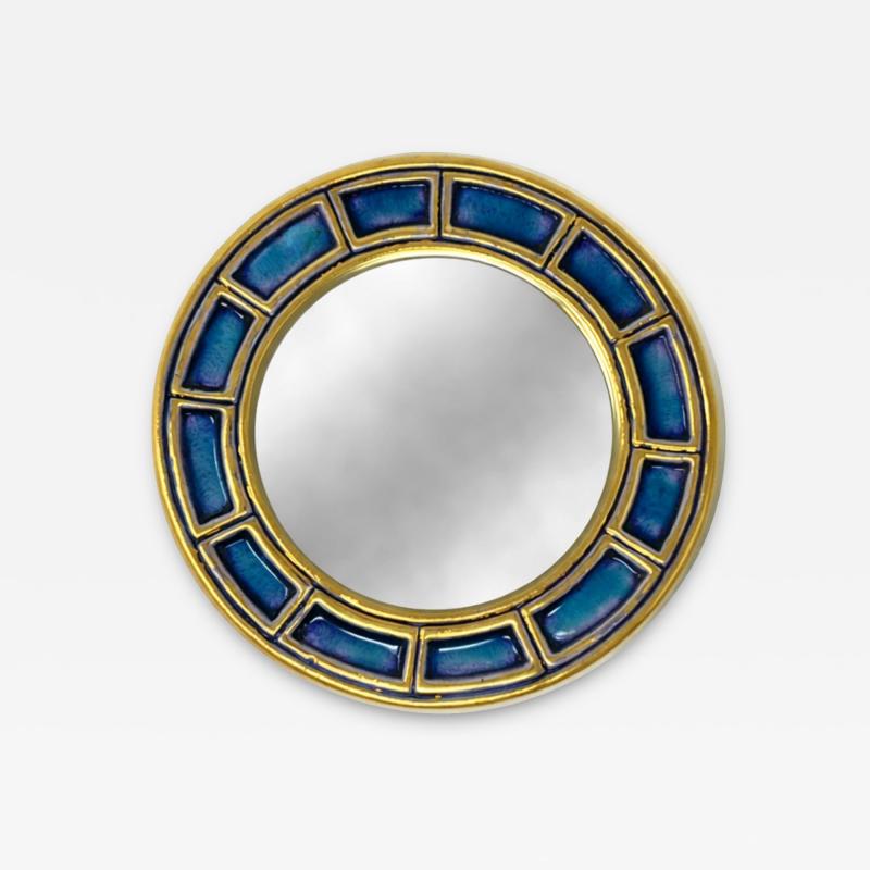 Fran ois Lembo 1970s Fran ois Lembo Ceramic Mirror Geometric Decoration Signed