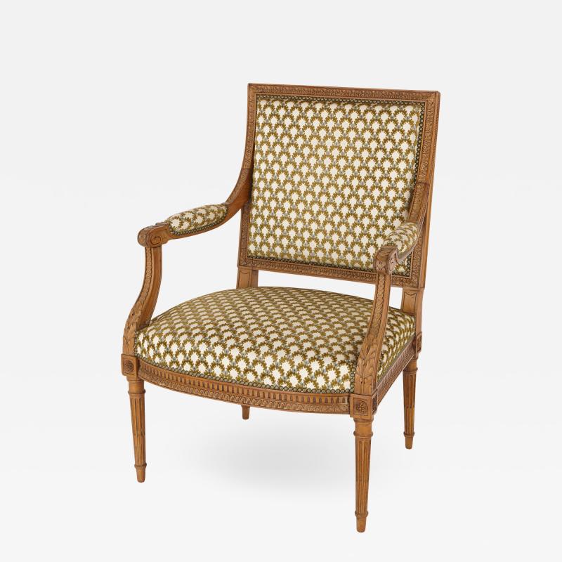 Fran ois Linke Antique silk upholstered beech wood armchair by Linke