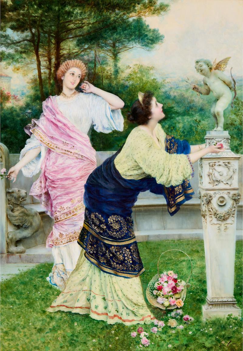 Francesco Vinea An Offering to Eros a Neoclassical Oil by Francesco Vinea