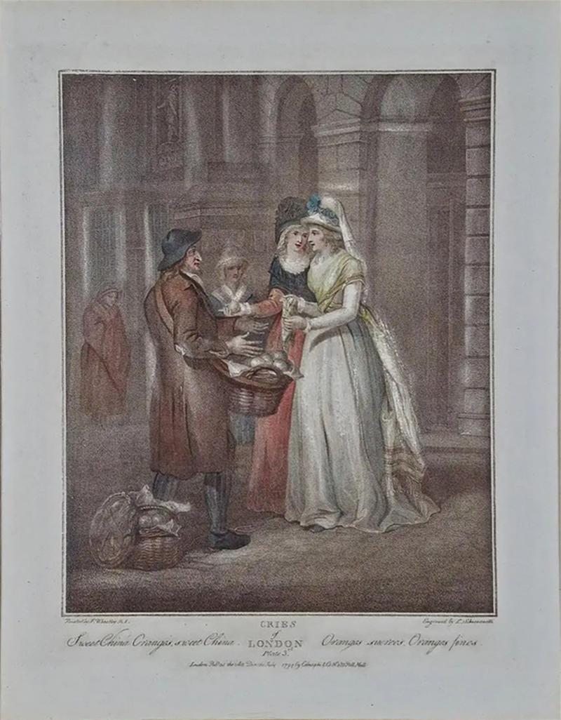Francis Wheatley Sweet China Oranges An 18th Century Engraving from The Cries of London Series