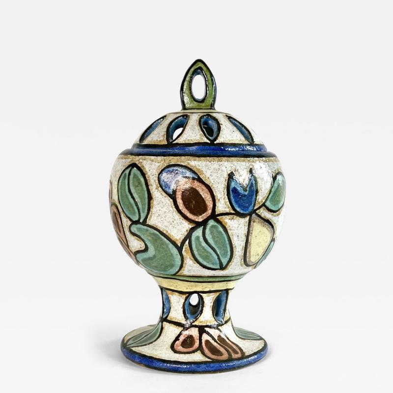 Francisco Brennand Francisco Brennand Perforated Covered Vessel with Fruit and Leaf Motifs 1990 s