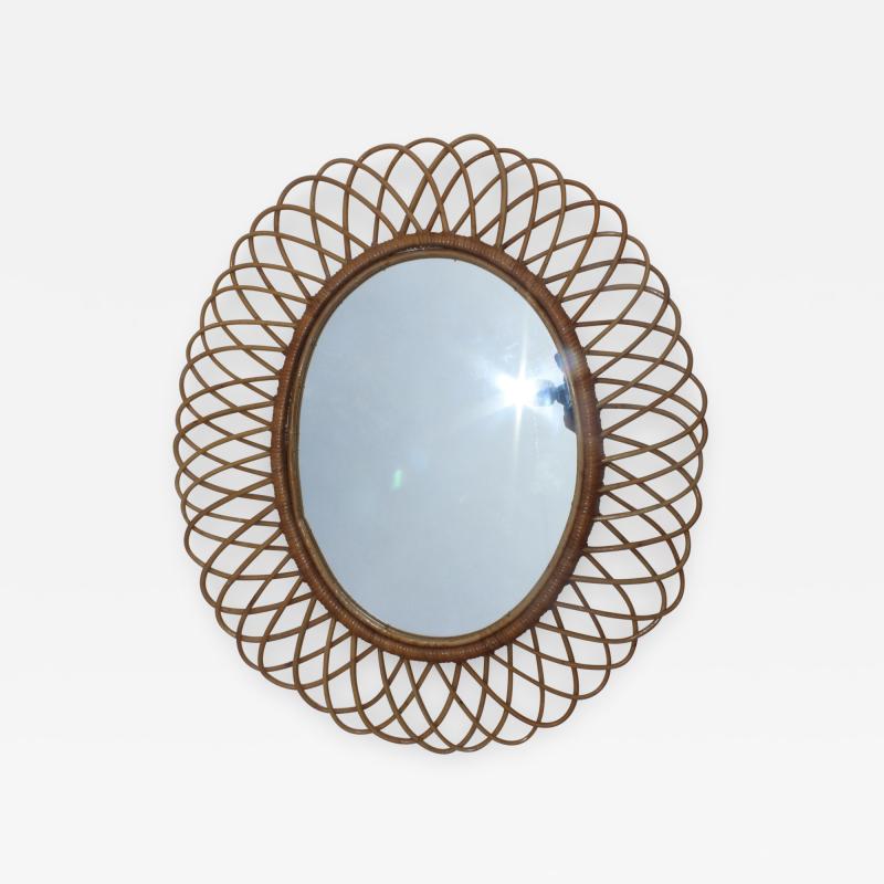 Franco Albini Franco Albini Style Rattan Mirror