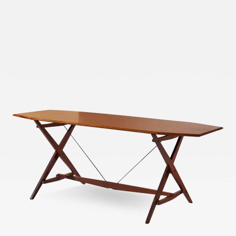 Franco Albini Franco Albini teak dining Table Model TL2 Cavalletto for Poggi Italy 1950s