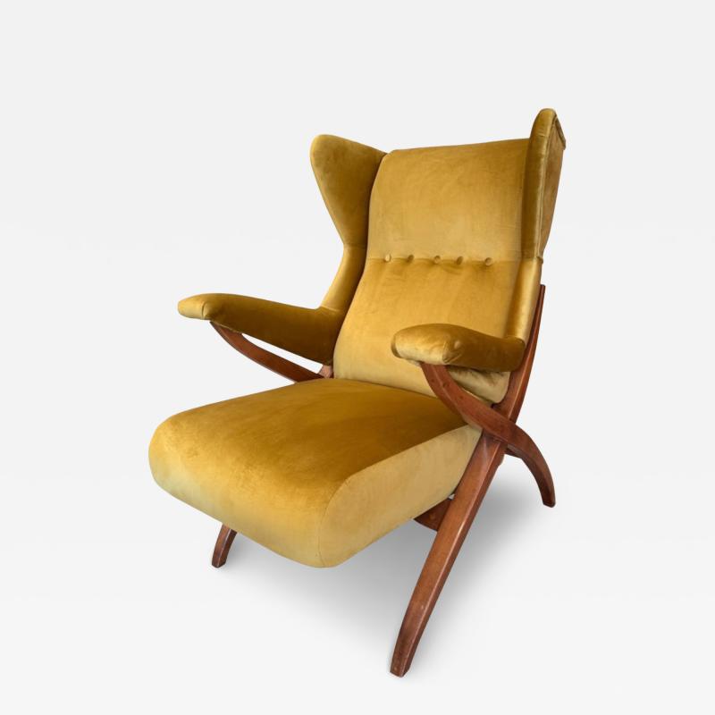 Franco Albini Italian wingback armchair by Franco Albini