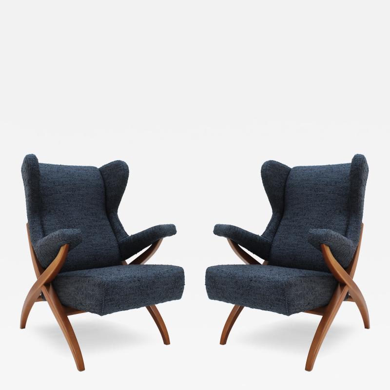 Franco Albini Mid Century Modern Fiorenza Italian Armchairs Designed By Franco Albini 1950
