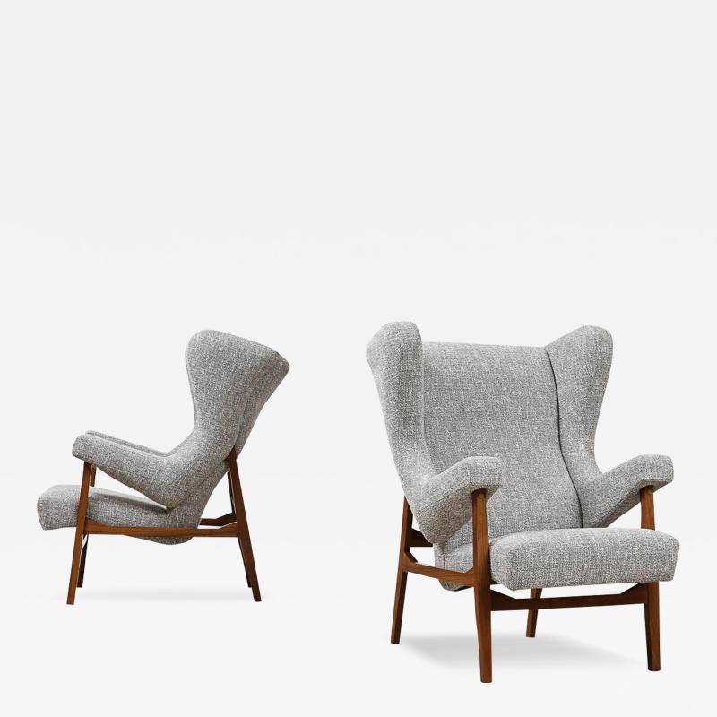 Franco Albini Pair of Fiorenza Lounge Chairs by Franco Albini for Arflex