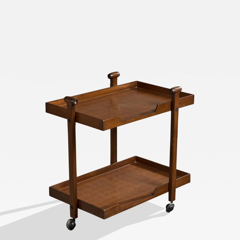 Franco Albini Serving Cart in Wood Italy 1960s