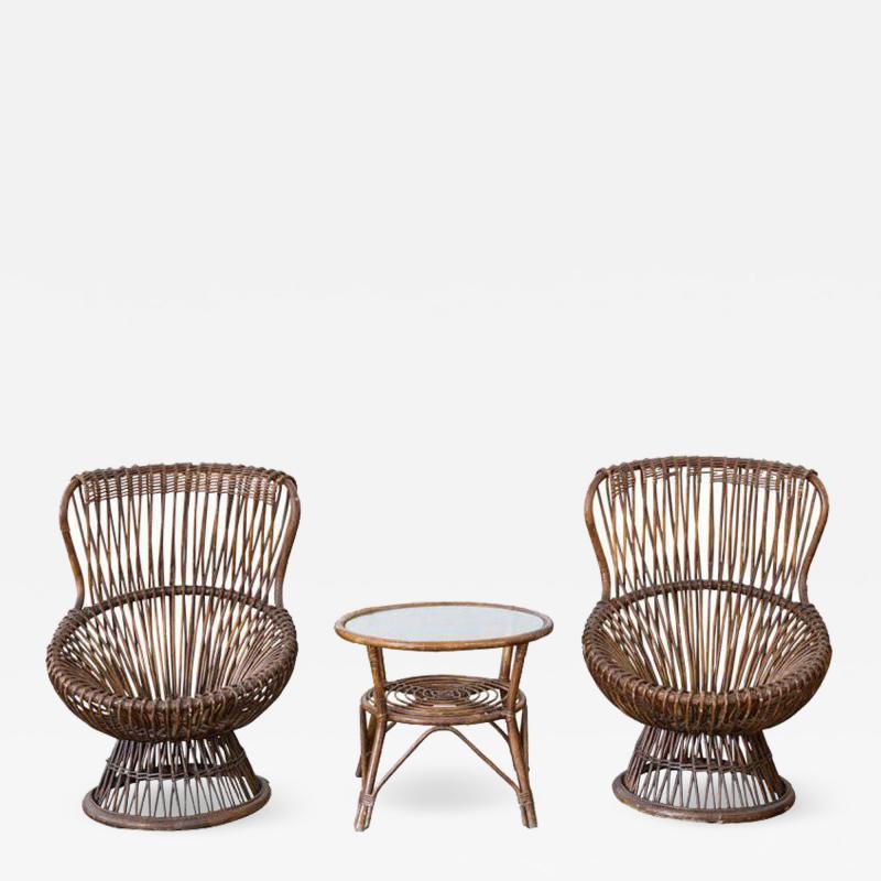 Franco Albini Set of Two Margherita Chairs by Franco Albini for v Bonacina Italy 1951