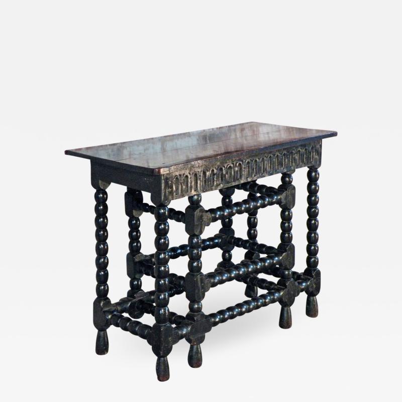 Franco Flemish 17th Century Walnut and Ebonized Console Table