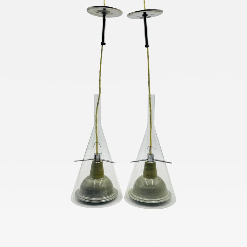 Franco Raggi Pair of Flute 3 Pendant Lamps by Franco Raggi for Fontana Arte Italy 2004